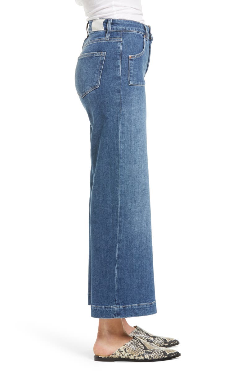 PAIGE Anessa High Waist Button Fly Wide Leg Jeans, Alternate, color, 