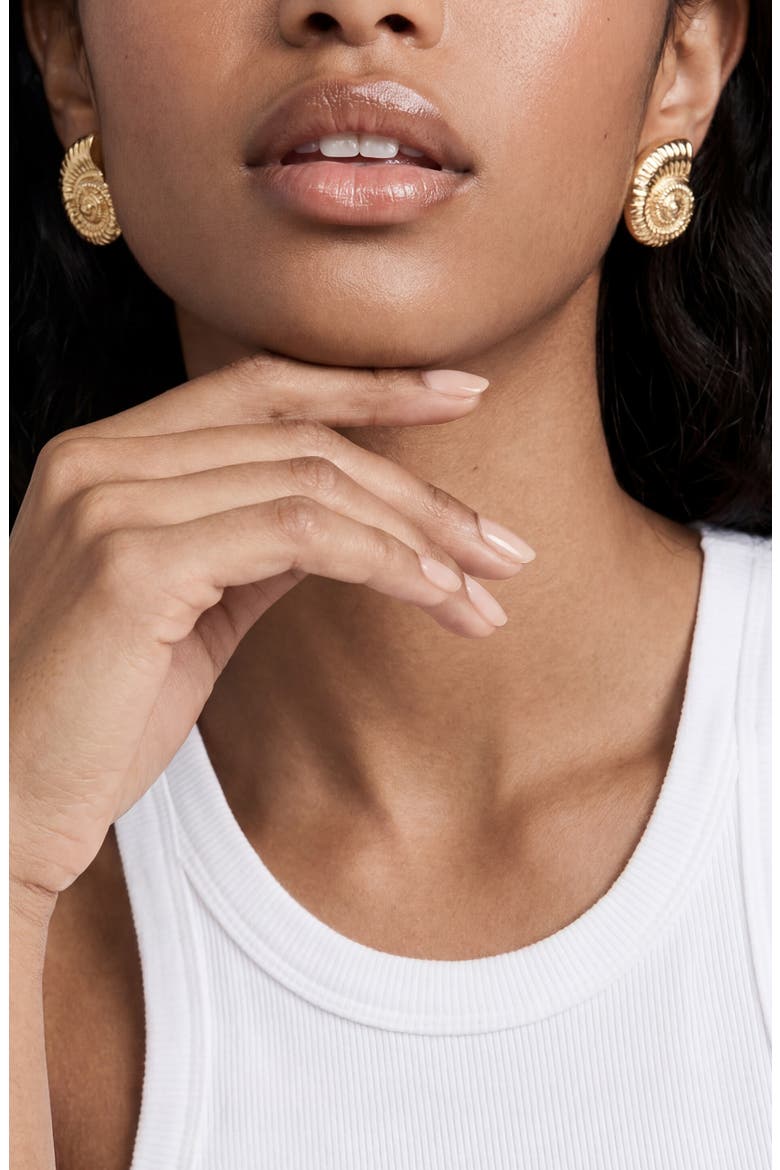 Conch Stud Earrings, Alternate, color, GOLD