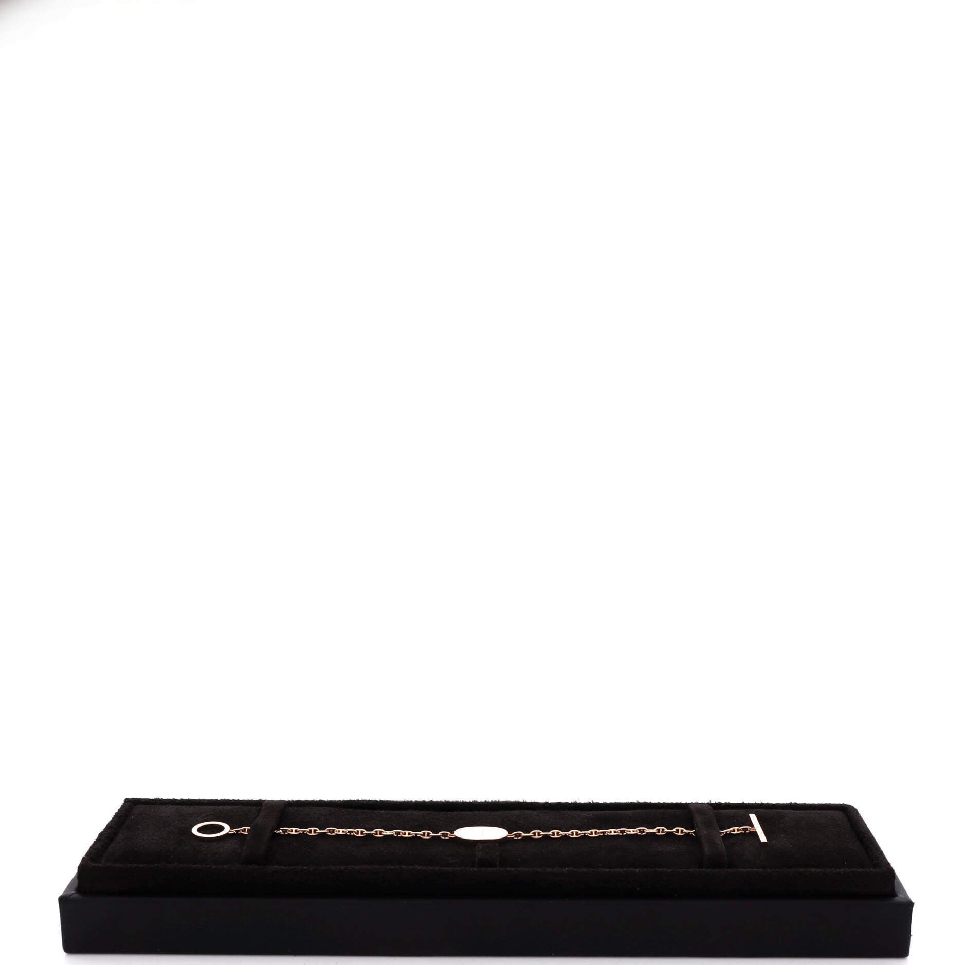 Chaine d'Ancre Verso Bracelet 18K Rose Gold with Ceramic, Alternate, color, Metallic Gold