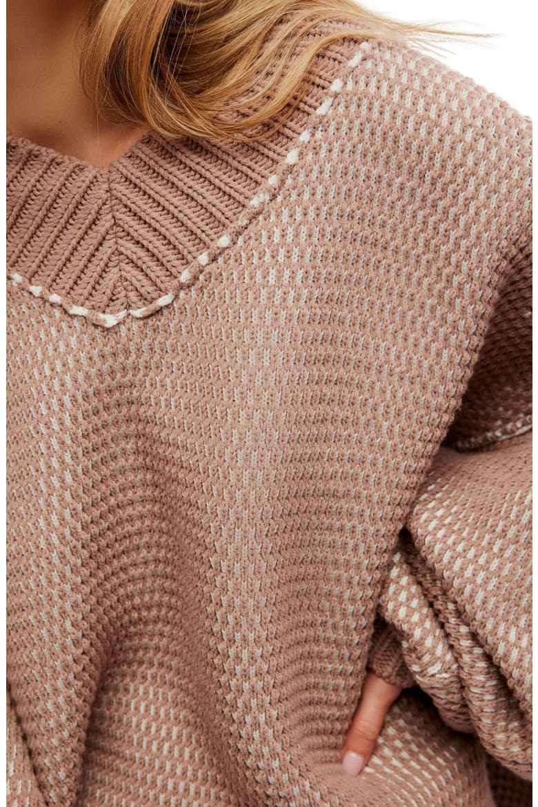 Maisie Oversize Sweater, Alternate, color, STUCCO COMBO