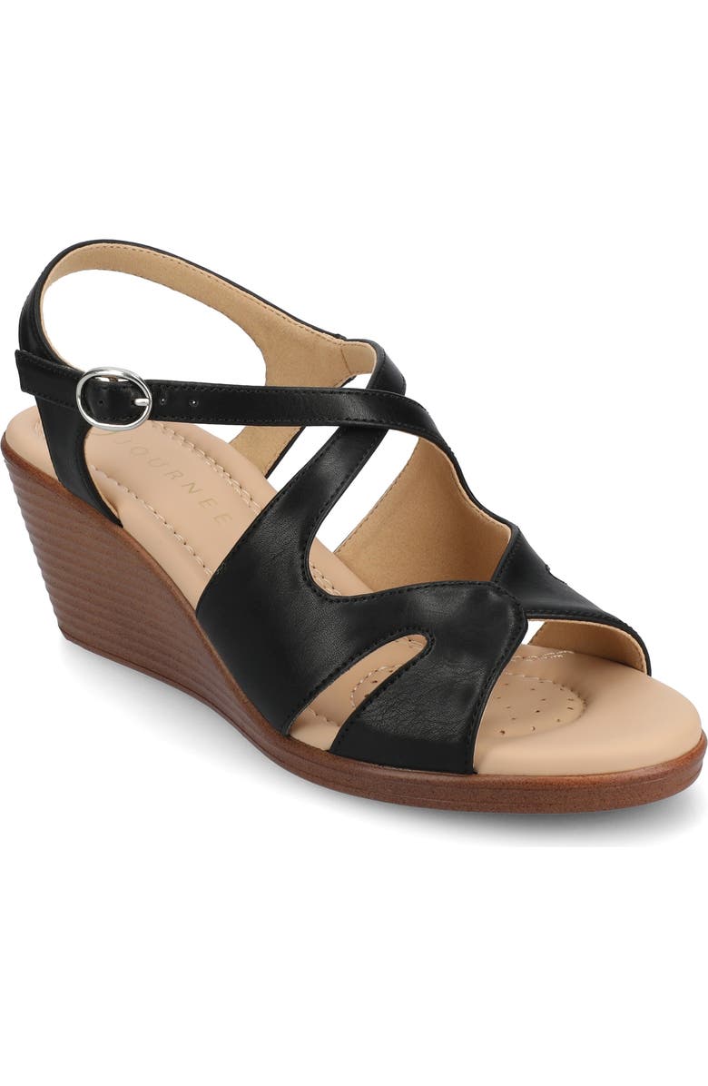 Journee Collection Kedzie II Wedge Sandal - Extra Wide Width Available, Main, color,