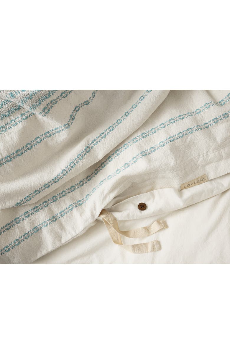 Coyuchi Rippled Stripe Organic Cotton Duvet Cover, Alternate, color,