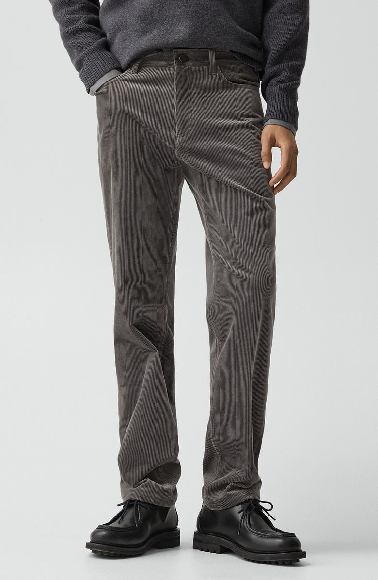 Theory Crosby Corduroy Slim Straight Leg Pants, Main, color, Carbon