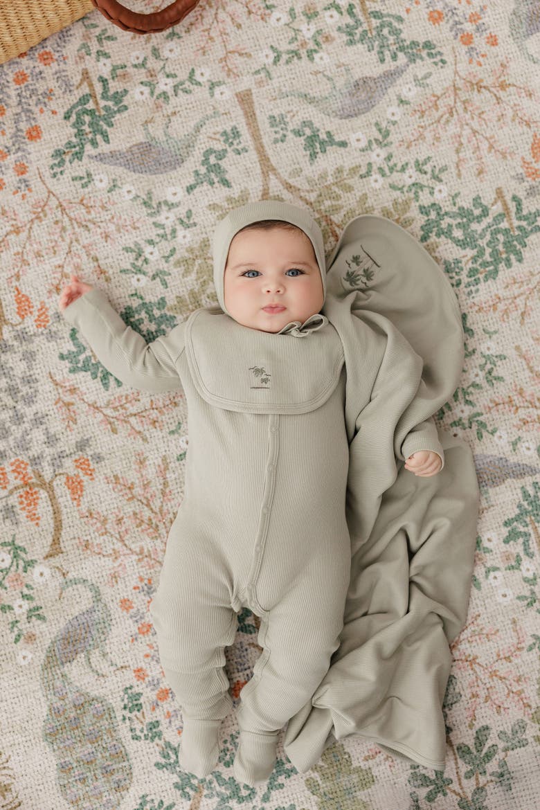 Embroidered Collar Collection - Layette Set, Alternate, color, Sage