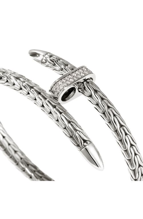 John Hardy Spear Flex Cuff, Diamonds In Sterling Silver