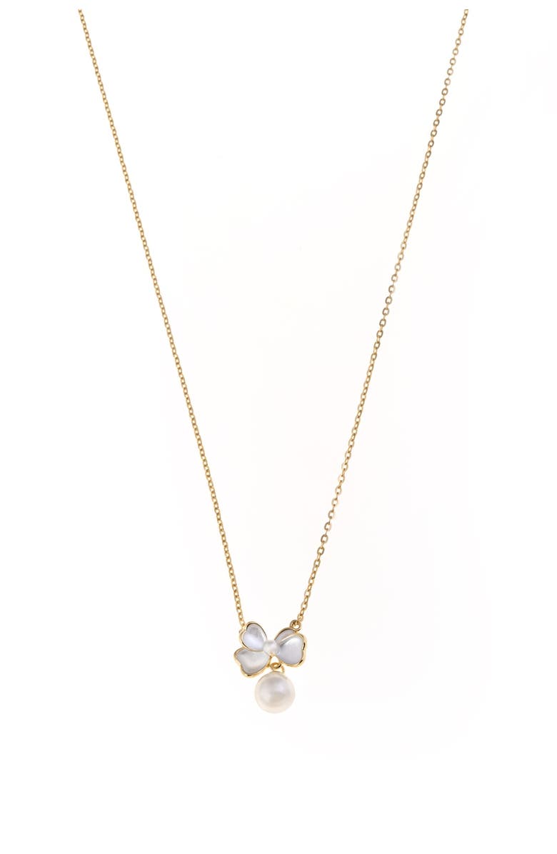 Arte Nova Jewellery White Flower II Necklace, Main, color, Silver Gold Plated
