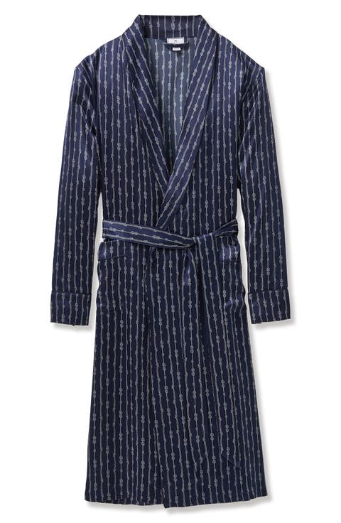 Nautical Stripe Mulberry Silk Robe