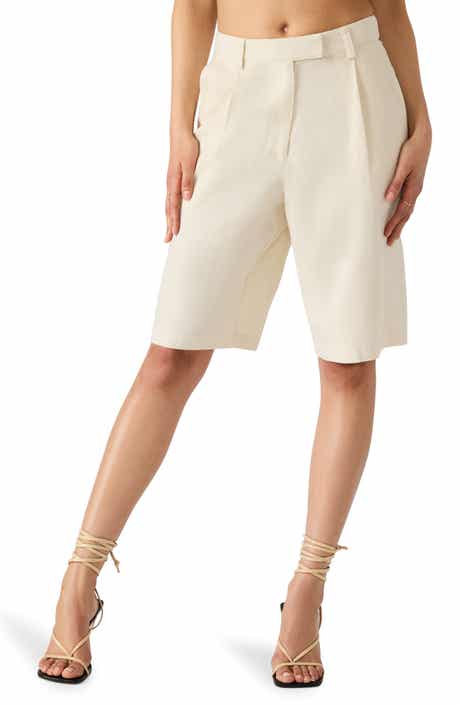 Steve Madden Ivana Linen Blend Bermuda Shorts