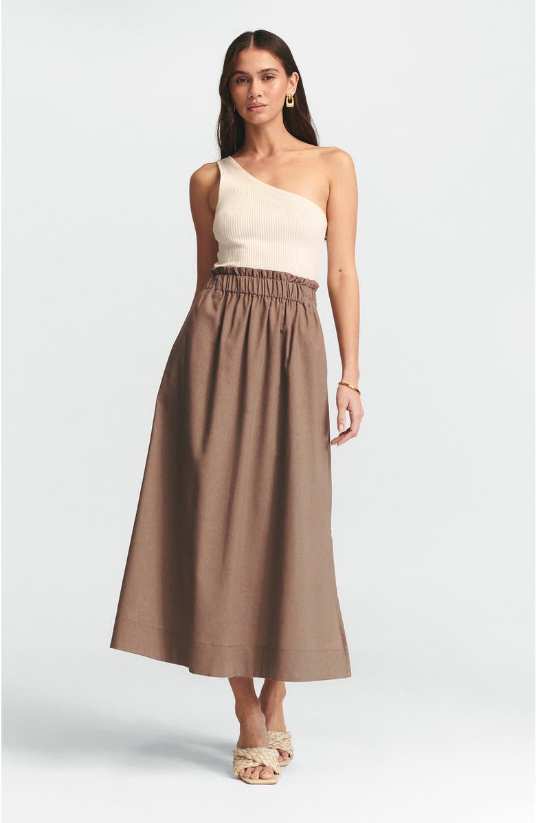 ST MRLO Meli Linen Skirt, Alternate, color, Cacao