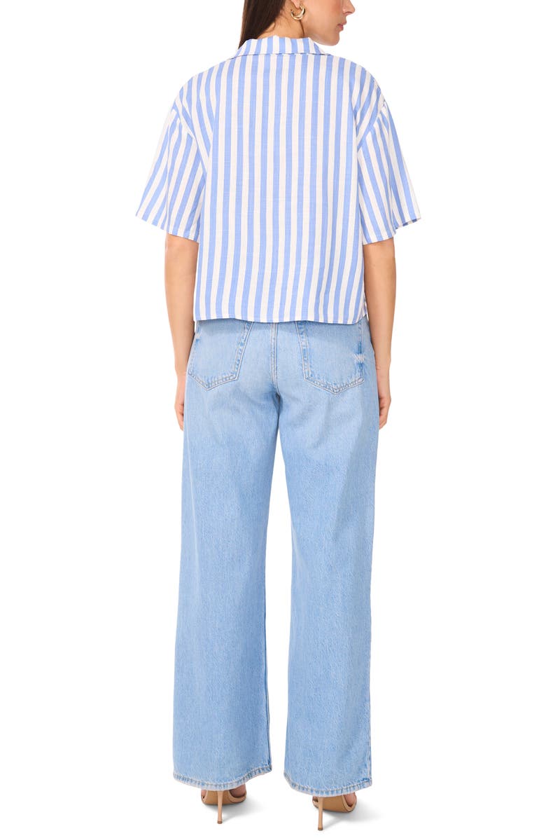 Vince Camuto Stripe Crop Button-Up Shirt, Alternate, color, 