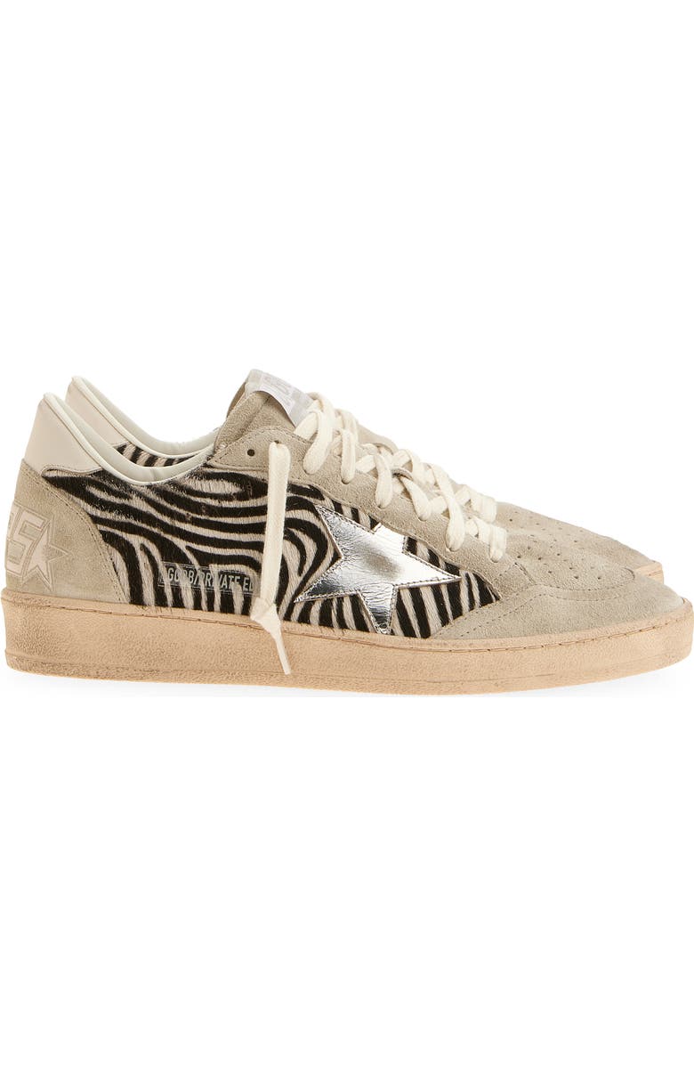 Golden Goose Ball Star Genuine Calf Hair Sneaker, Alternate, color, Zebra