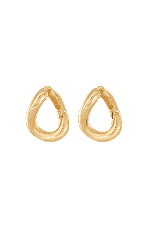14k Gold Plated Chase Twisted Hoop Earrings Holiday Gift Idea