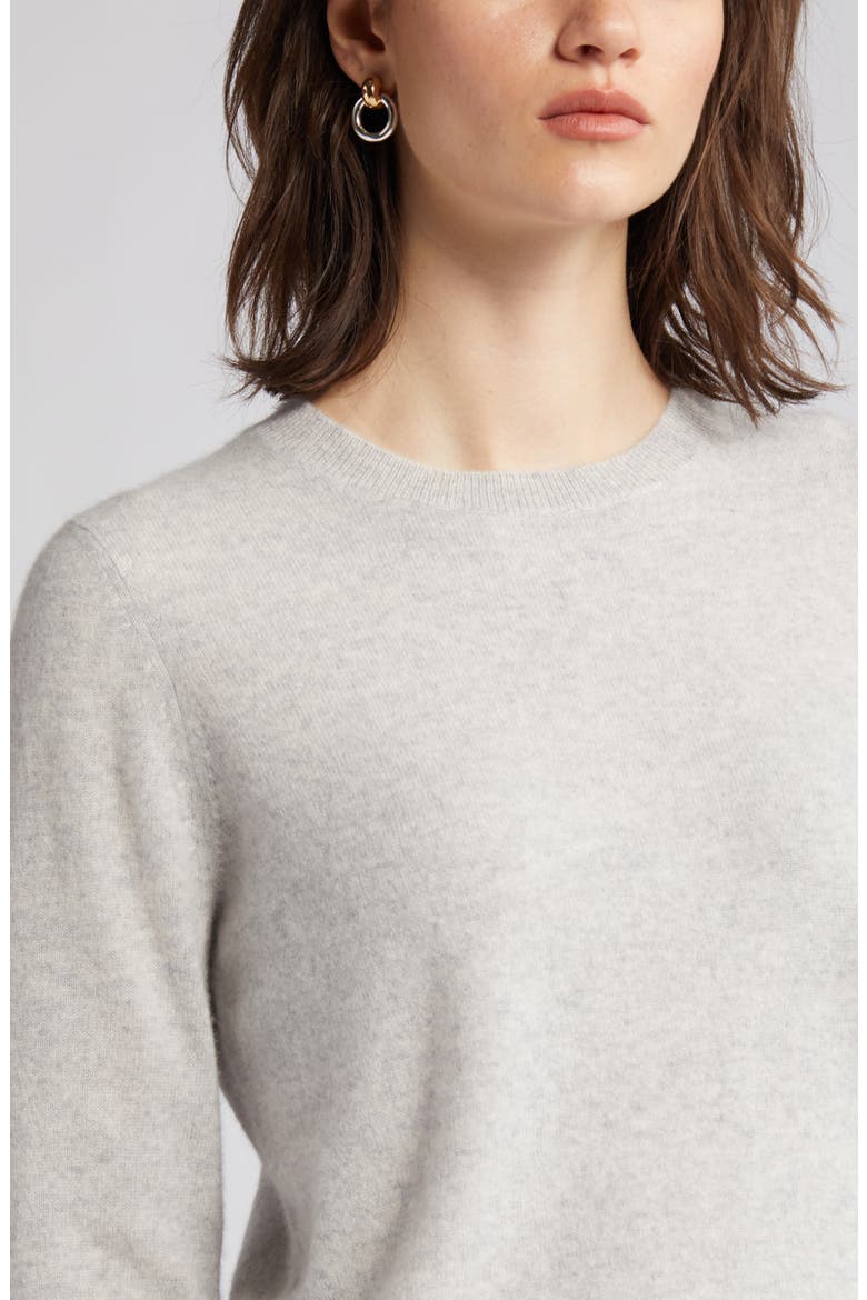 Cashmere Crewneck Sweater, Alternate, color, GREY LIGHT HEATHER