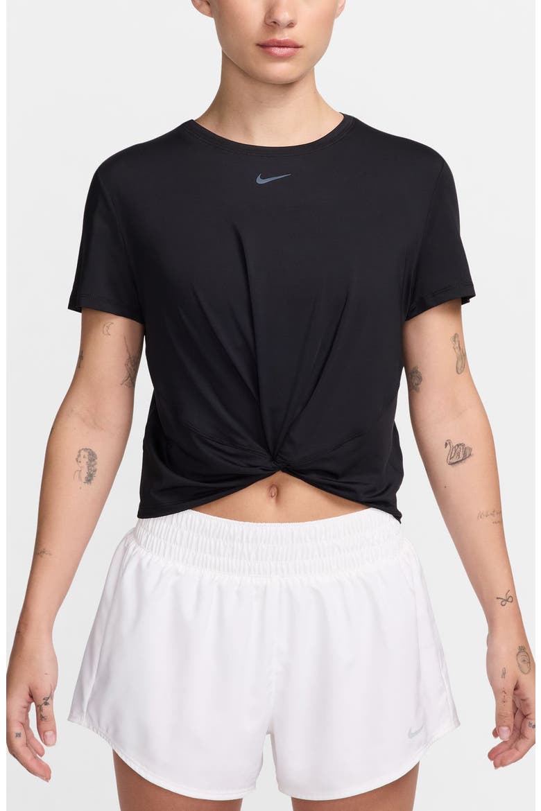 One Classic Dri-FIT Twist Front Top, Main, color, 010 010 BLACK/BLACK