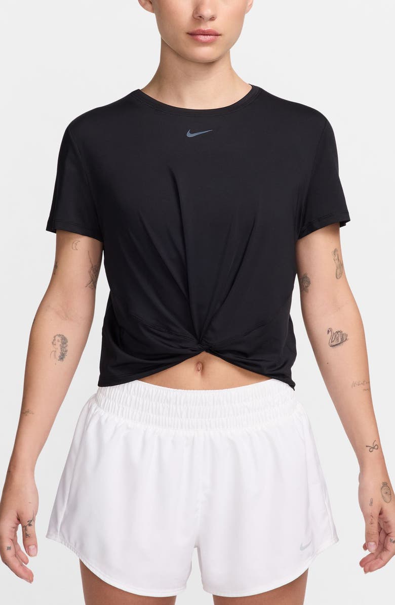 Nike One Classic Dri-FIT Twist Front Top, Main, color, 010 010 Black/Black