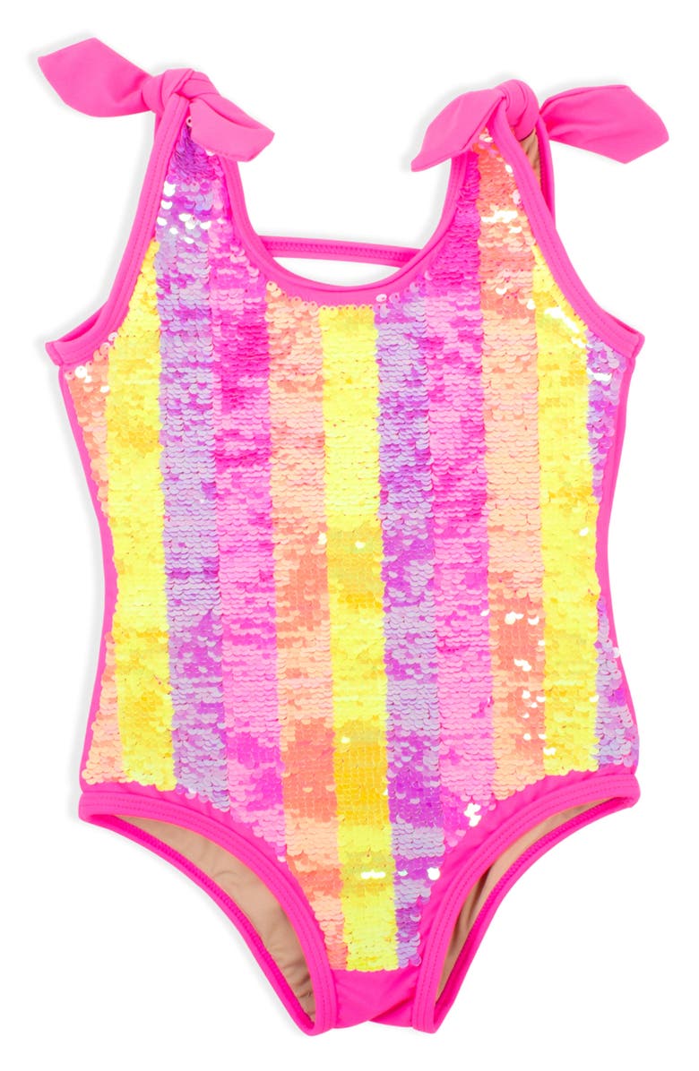 Shade Critters Flip Sequin Stripe One-Piece Swimsuit, Main, color, 