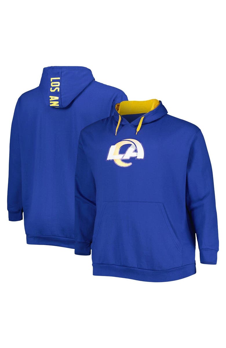 PROFILE Men's Royal Los Angeles Rams Big & Tall Logo Pullover Hoodie, Main, color, 