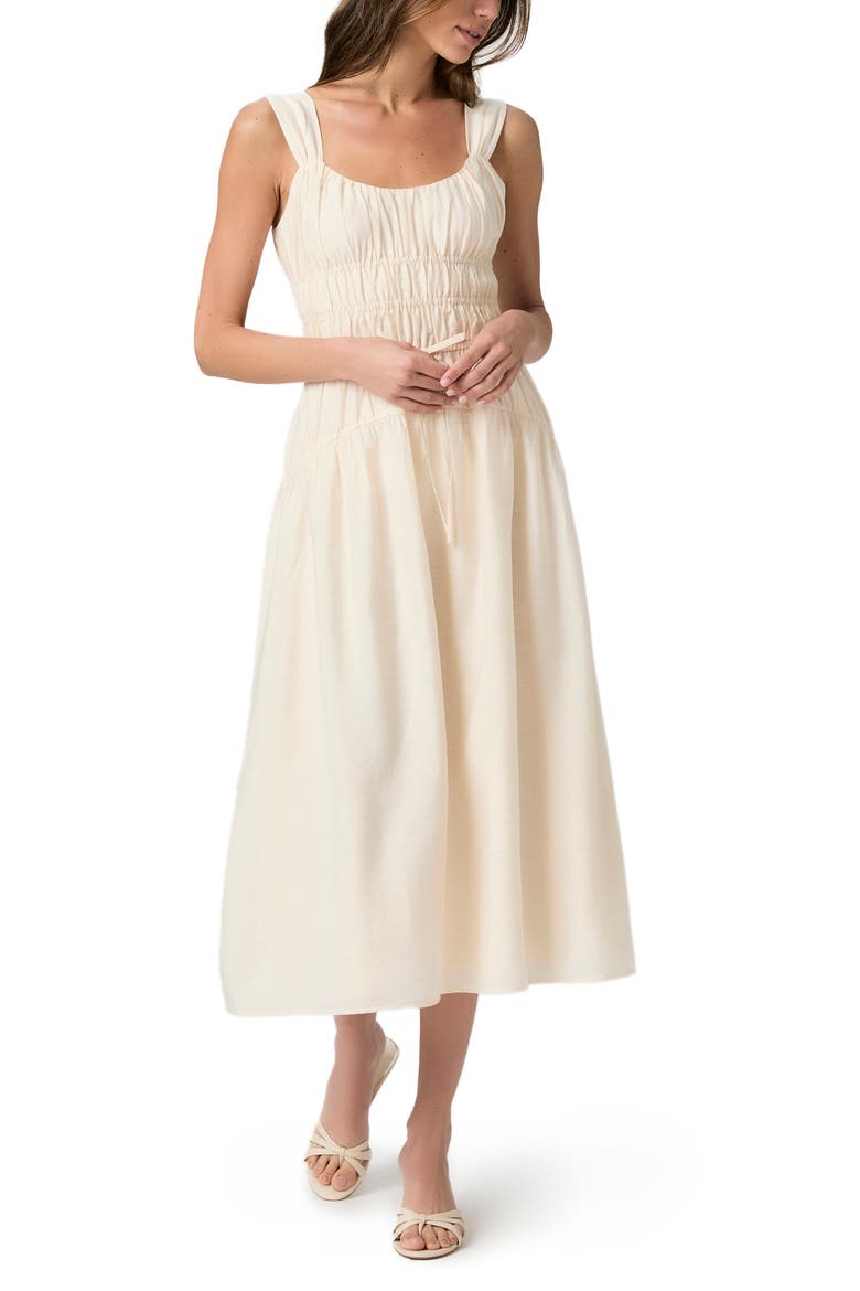 Arpeggio Smock Bodice Dress, Alternate, color, OYSTER WHITE