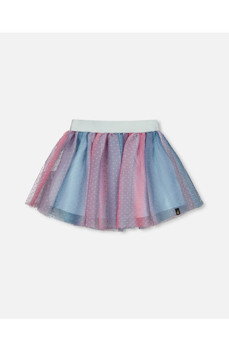 Deux par Deux Girl's Vertical Striped Tulle Skirt, Main, color, 