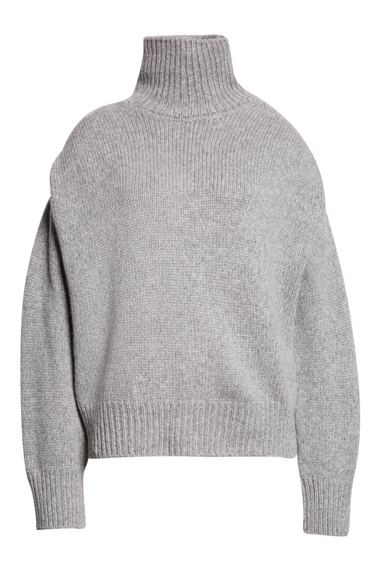 Raglan High Neck Cashmere Sweater, Main, color, GREY - 0951
