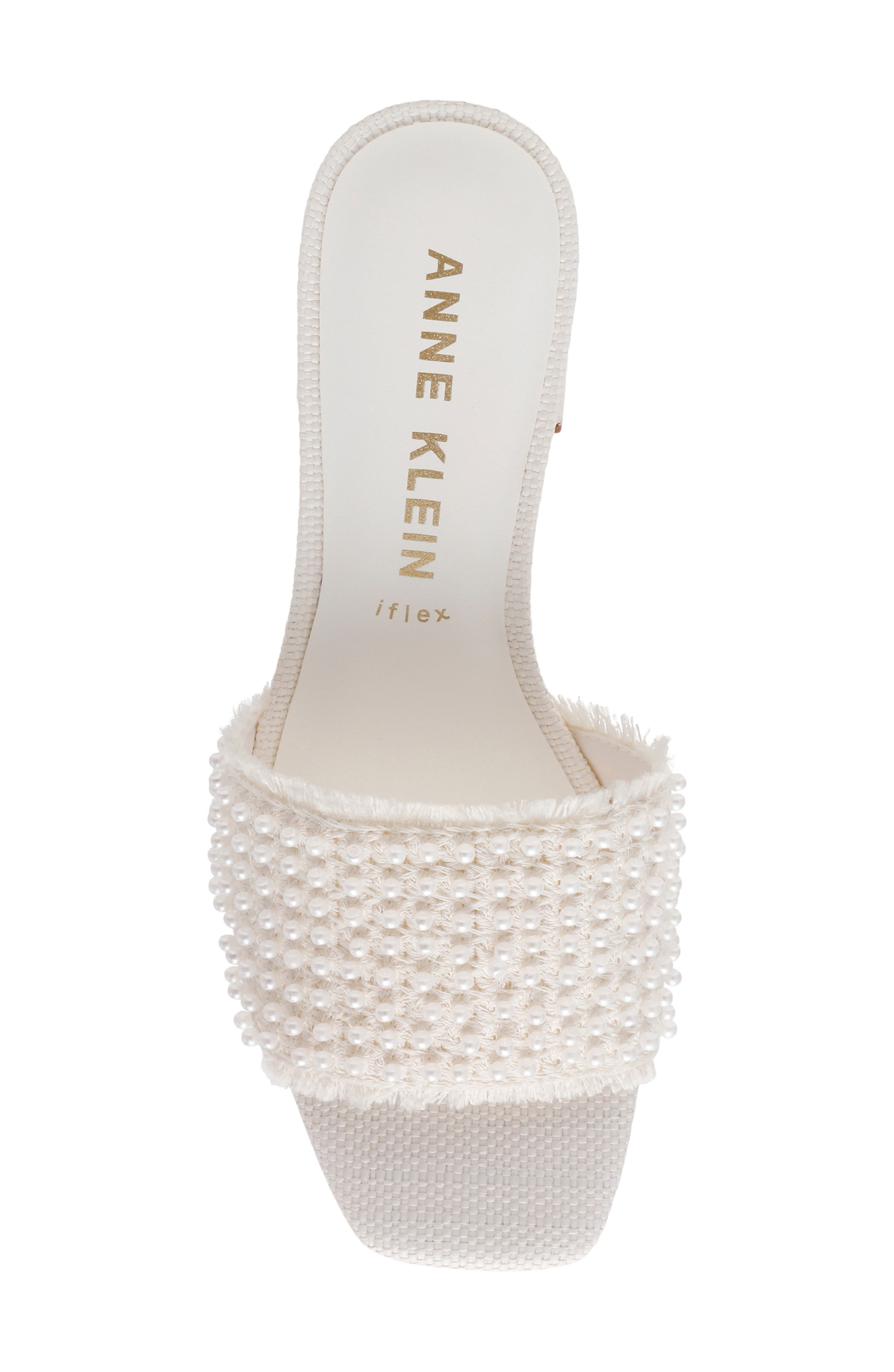 Anne Klein Dolls Block Heel Sandal, Alternate, color, Pearl