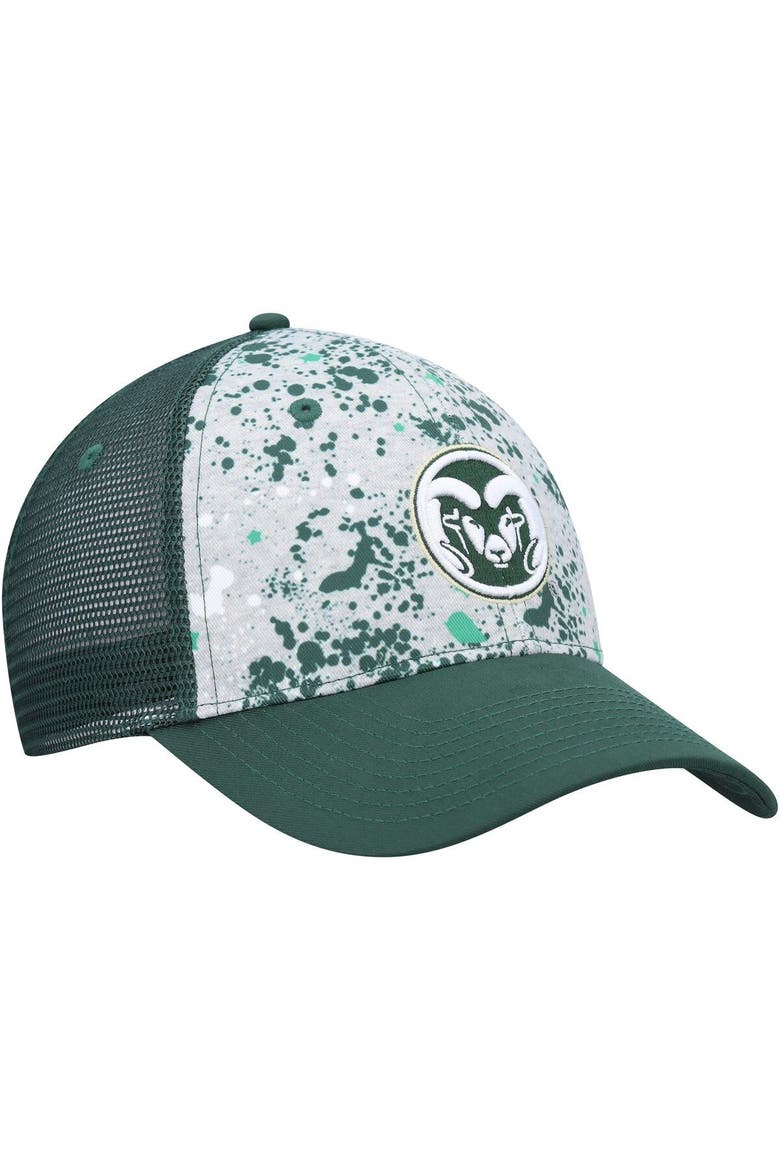 Men's Colosseum  Gray/Green Colorado State Rams Love Fern Trucker Snapback Hat, Alternate, color, Gray