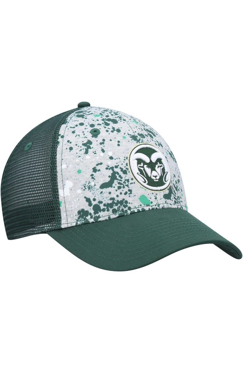 COLOSSEUM Men's Colosseum  Gray/Green Colorado State Rams Love Fern Trucker Snapback Hat, Alternate, color, 