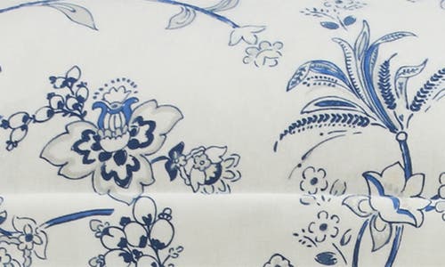 Azores Home Floral Cotton Flannel Comforter & Pillow Sham Set In Blue