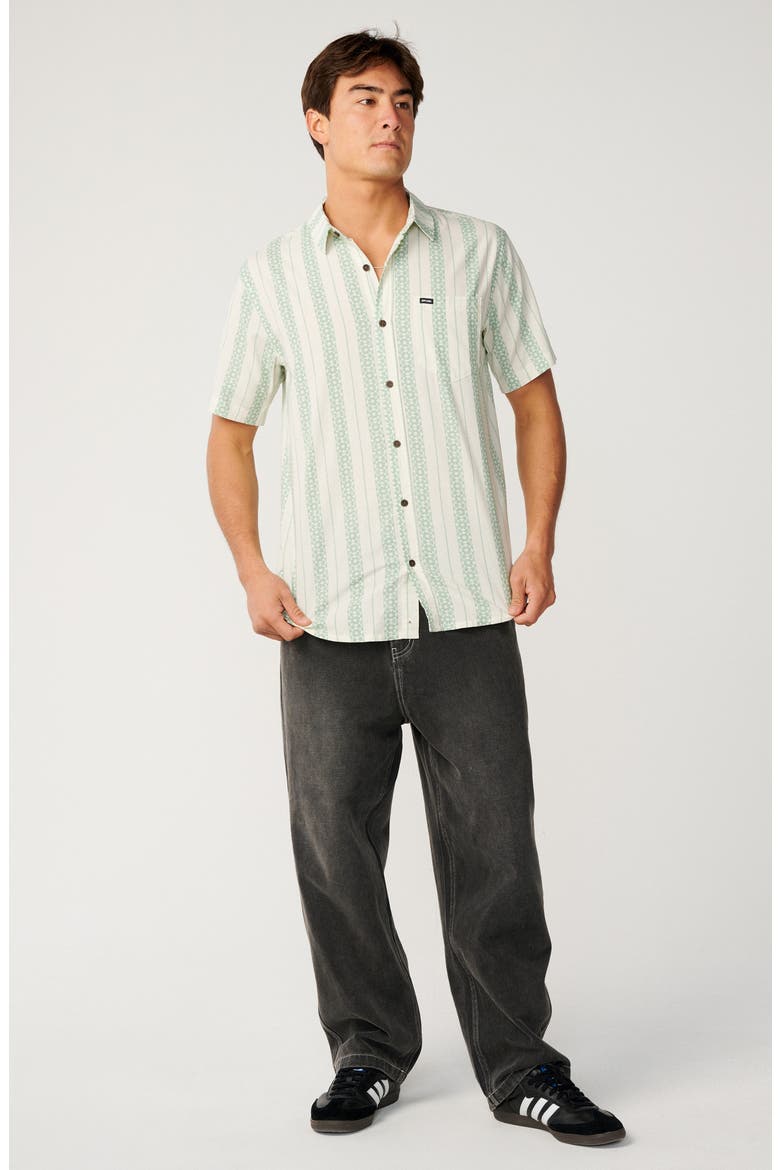 Sessions Short Sleeve Button-Up Shirt, Alternate, color, BONE/ ALOE