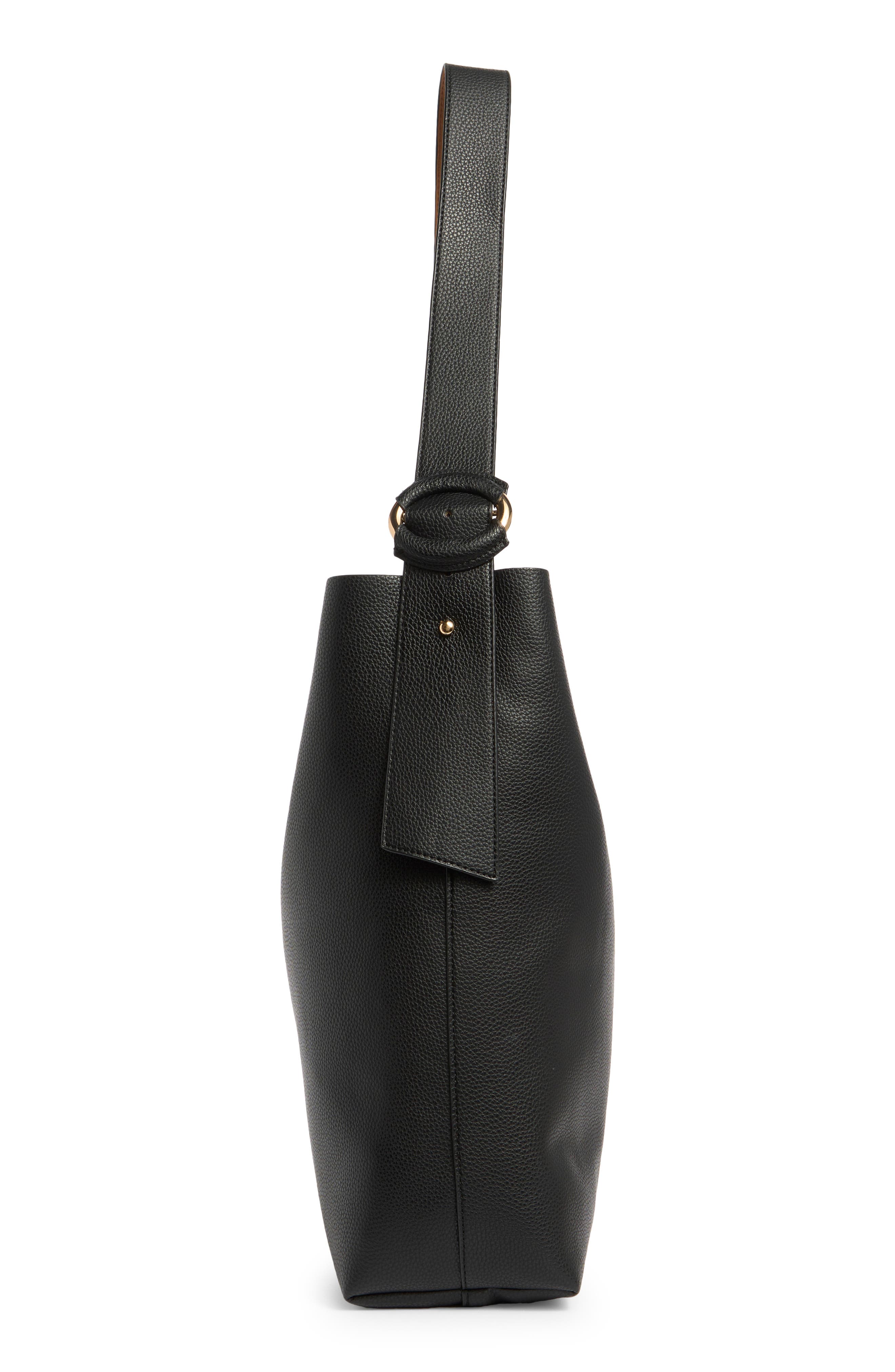 MUNDI SMALL LEATHER GOODS Erika Hobo Bag, Alternate, color, Black