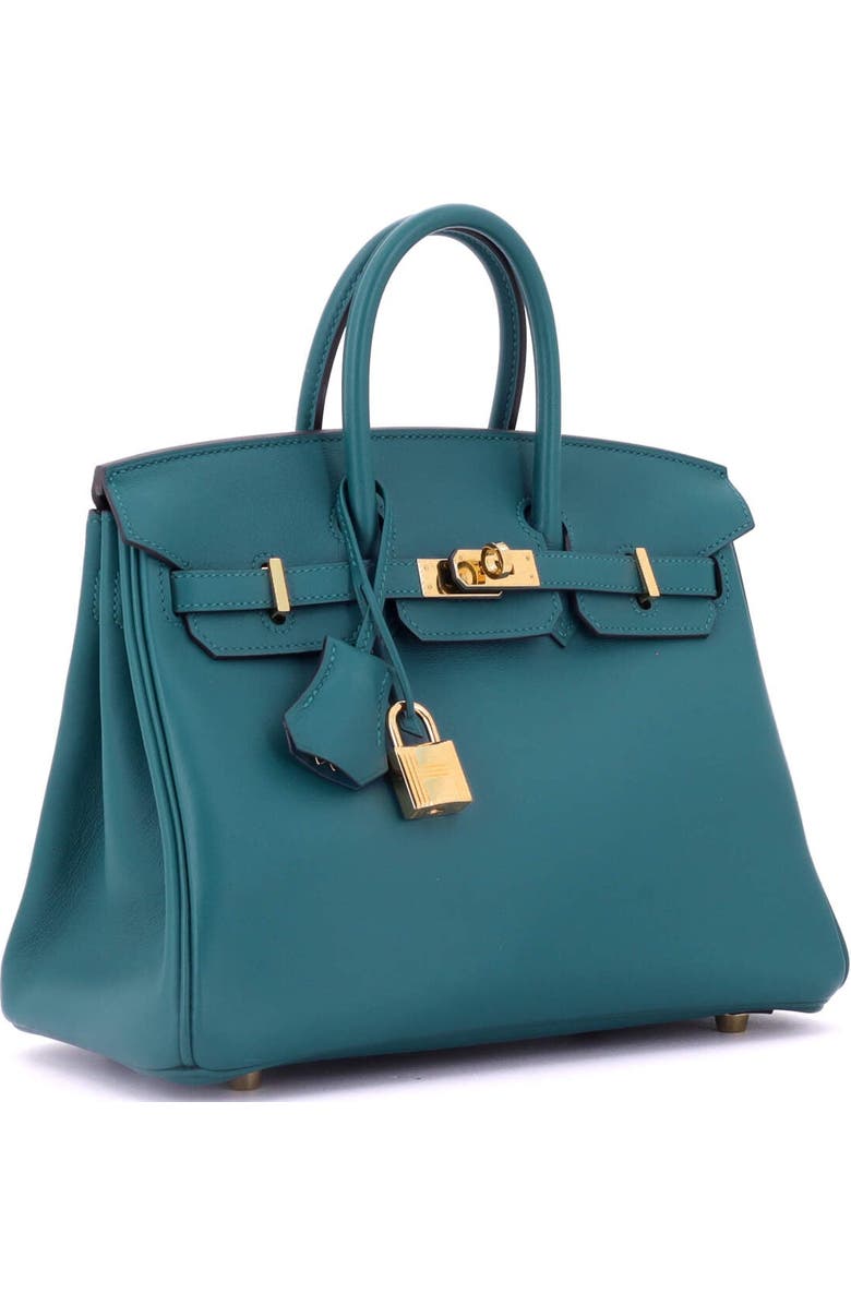 Pre-Owned Hermes Birkin Handbag Green Swift with Gold Hardware 25, Alternate, color, Vert Bosphore
