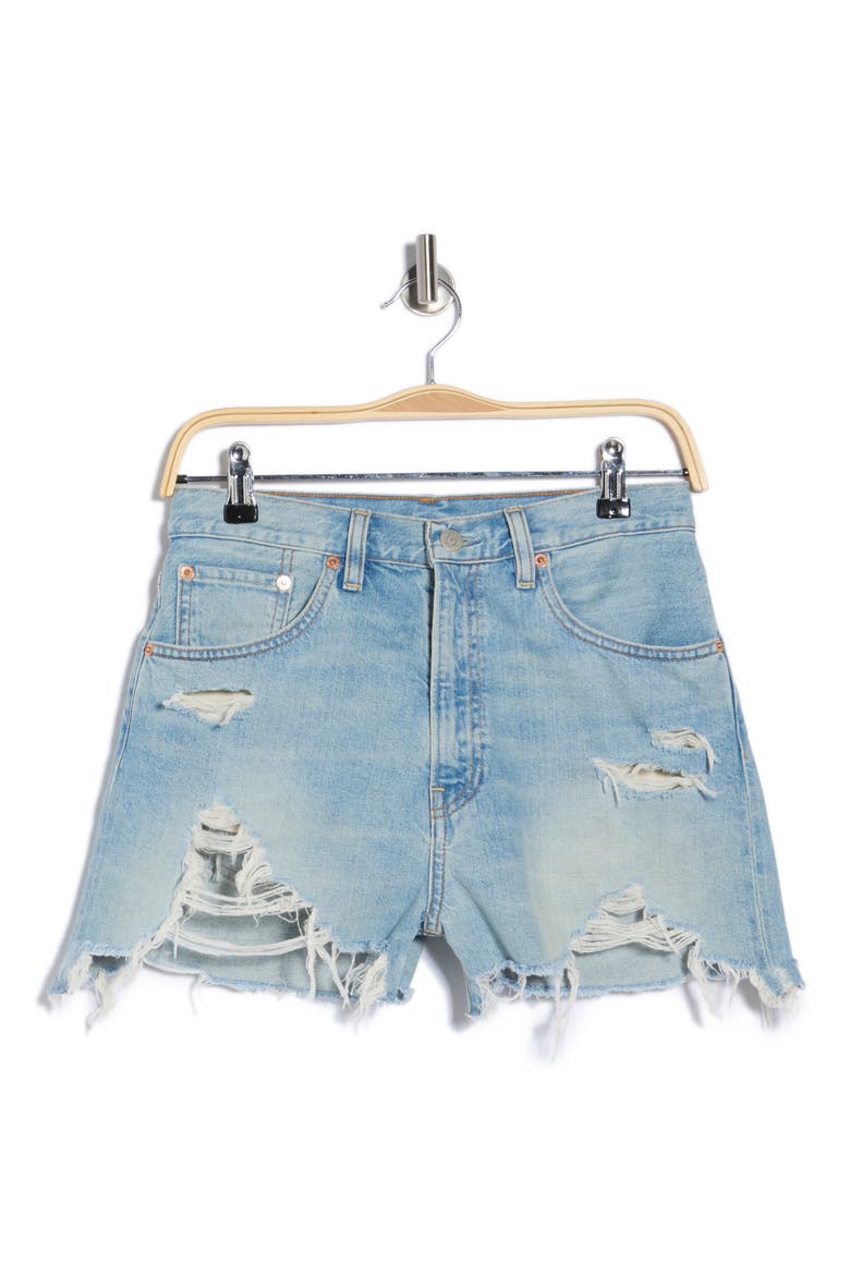 Nic High Waist Cutoff Denim Shorts, Alternate, color, JINX BLUE
