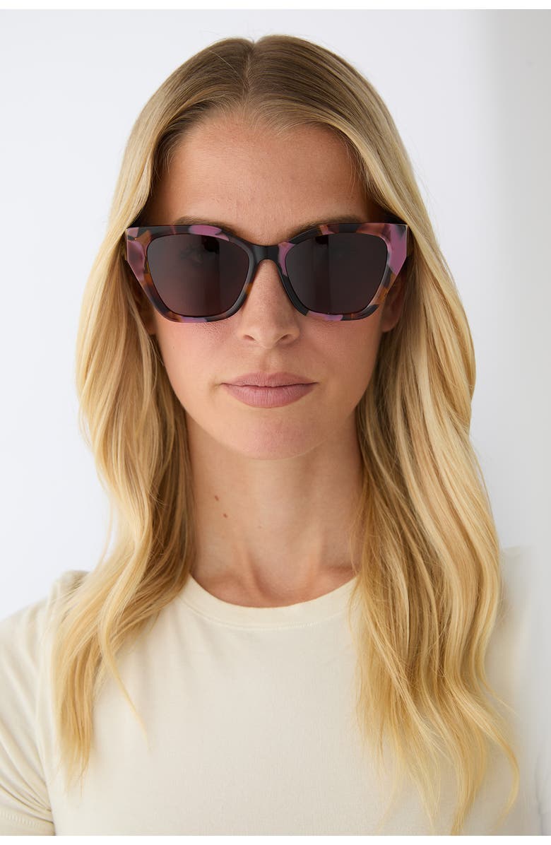 DIFF Evie 54mm Cat Eye Sunglasses, Alternate, color, Brown