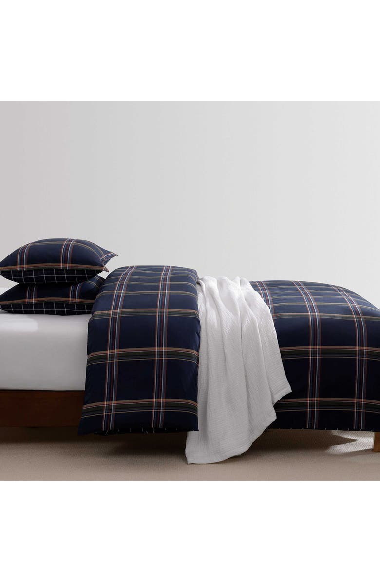 Tommy Hilfiger Beacon Plaid Cotton Percale Comforter & Shams Set, Alternate, color, Navy Blue/ Dark Yellow