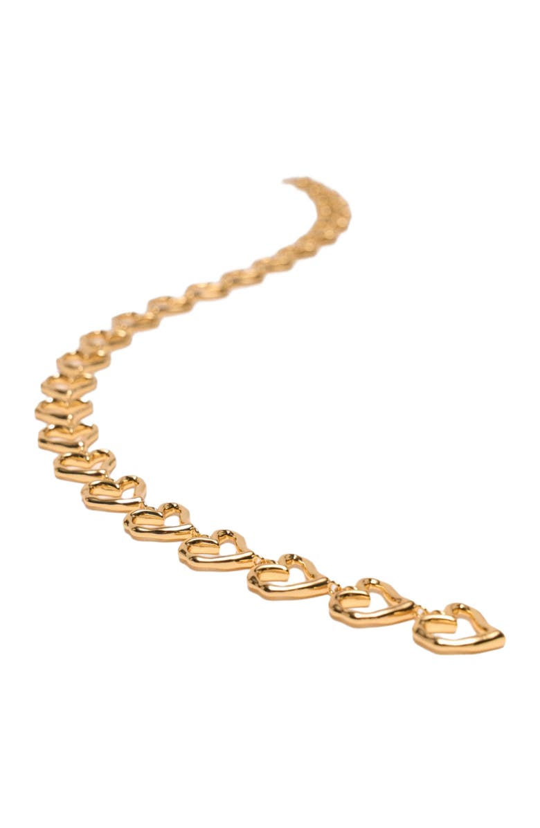 maje Gold-plated heart necklace, Alternate, color, Light Gold