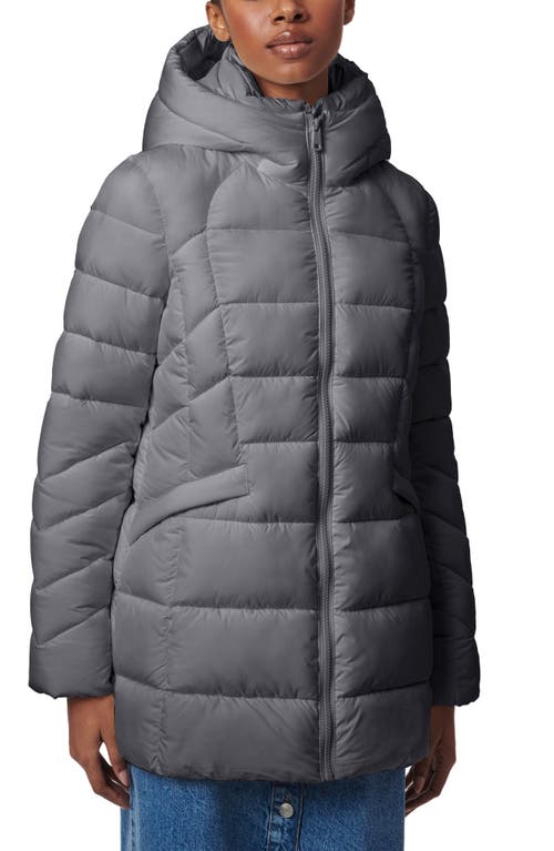 Bernardo Hooded Puffer Jacket With Bib In Urban Grey
