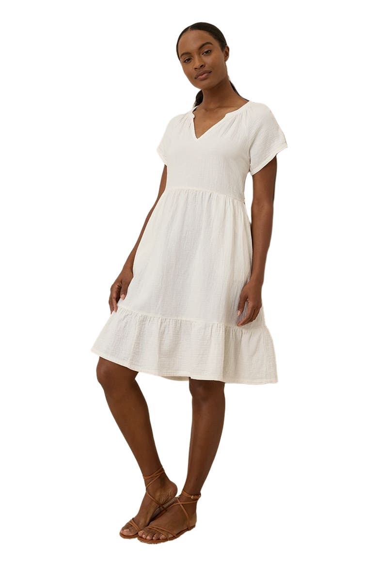 Organic Cotton Coastal Double Gauze Breezy Dress, Alternate, color, Sea Salt