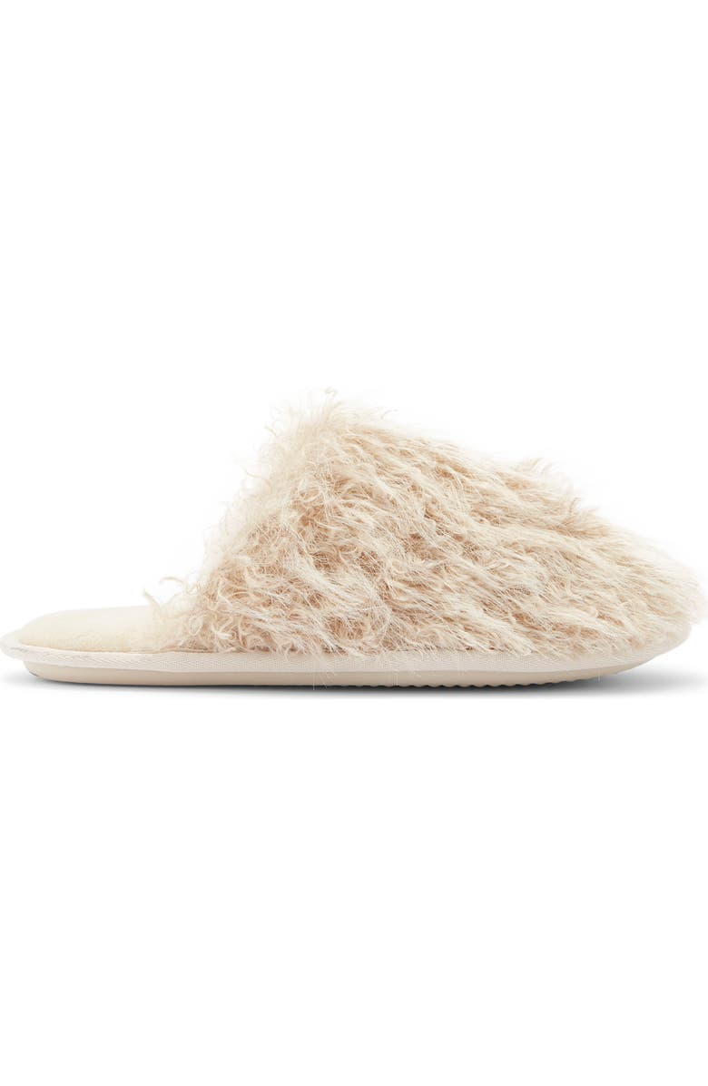 Rebecca Minkoff James Faux Fur Scuff Slipper, Alternate, color, Tan