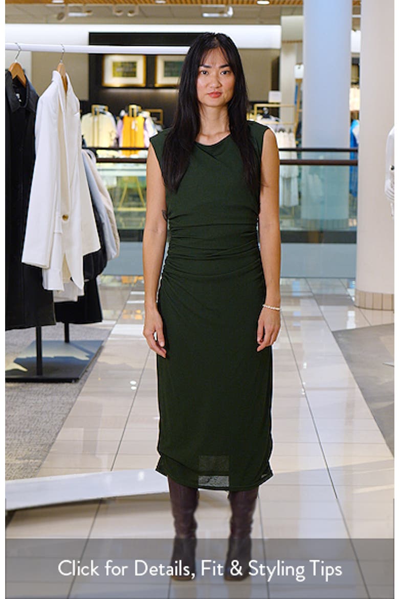 Sleeveless Ruched Waist Jersey Midi Dress video