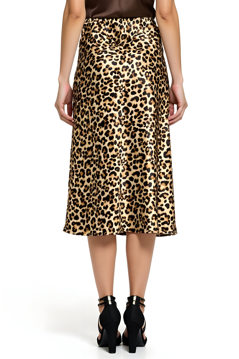 Leopard Print Bias Cut Satin Midi Skirt, Alternate, color, Leopard Print