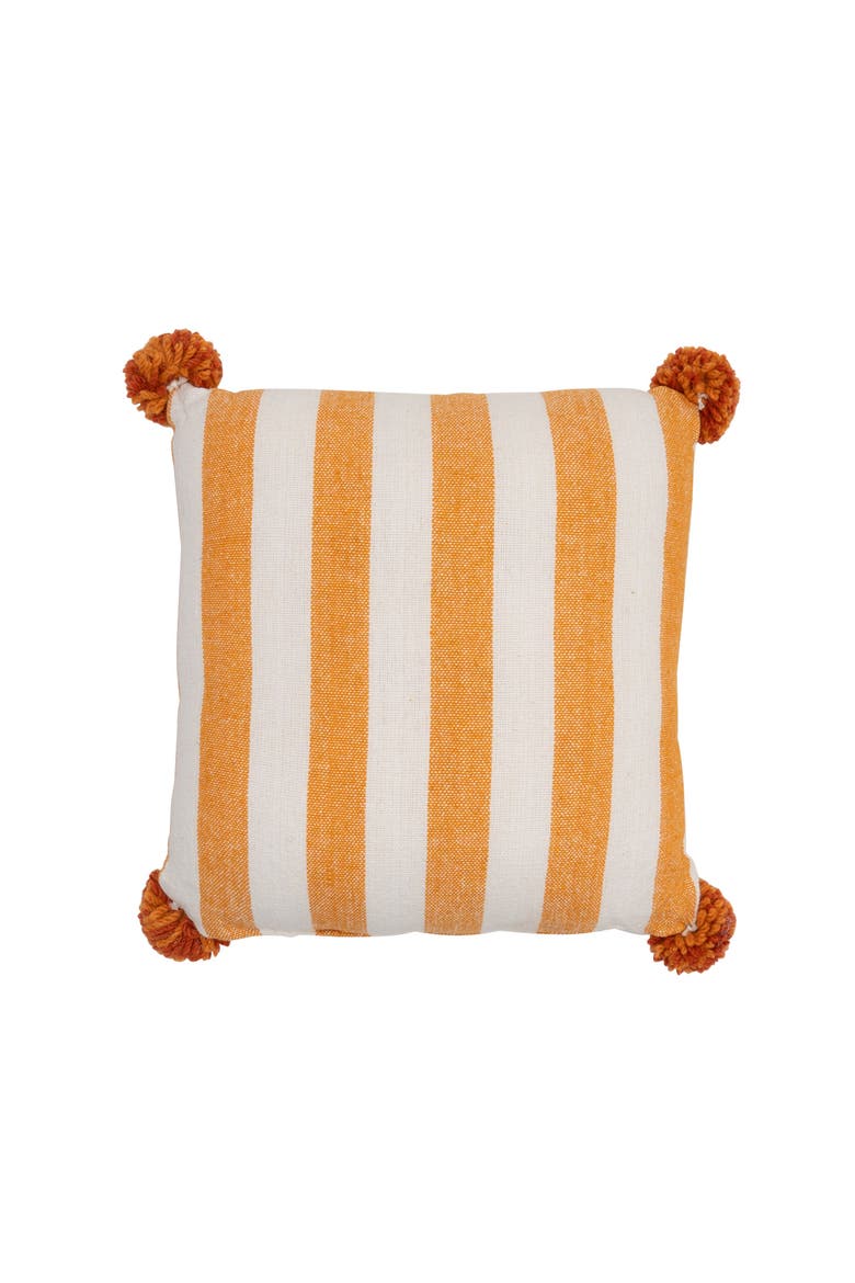 Bats Halloween Mini Hooked Accent Pillow, Alternate, color, Orange