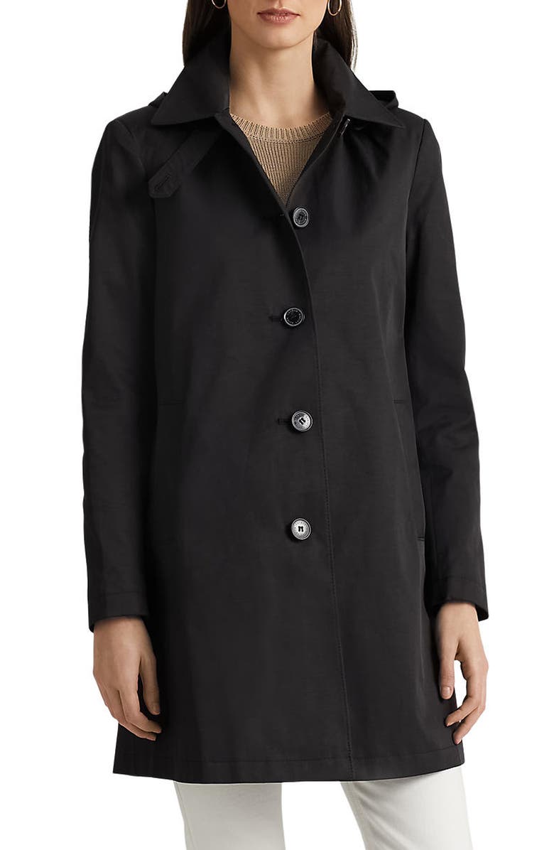 Lauren Ralph Lauren Balmacaan Single Breasted Raincoat, Main, color, 