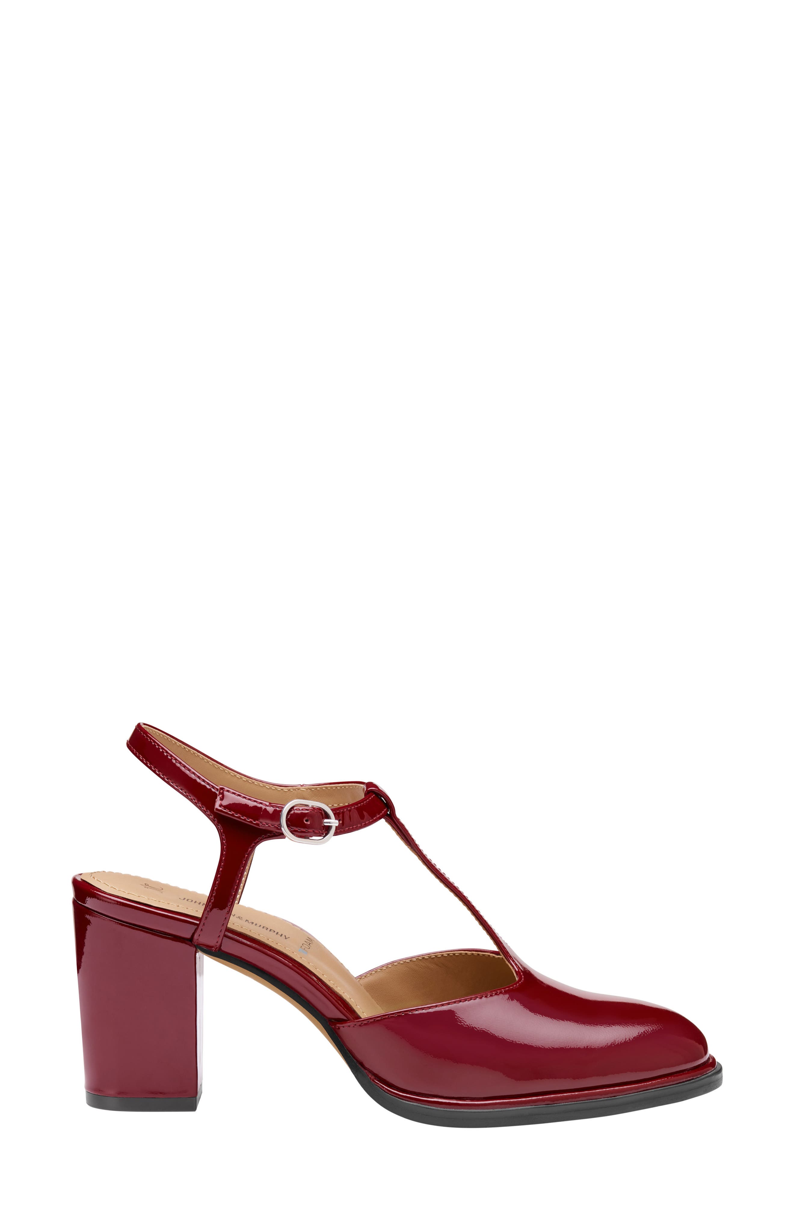 Amy T-Strap Pump, Alternate, color, RED PATENT LEATHER