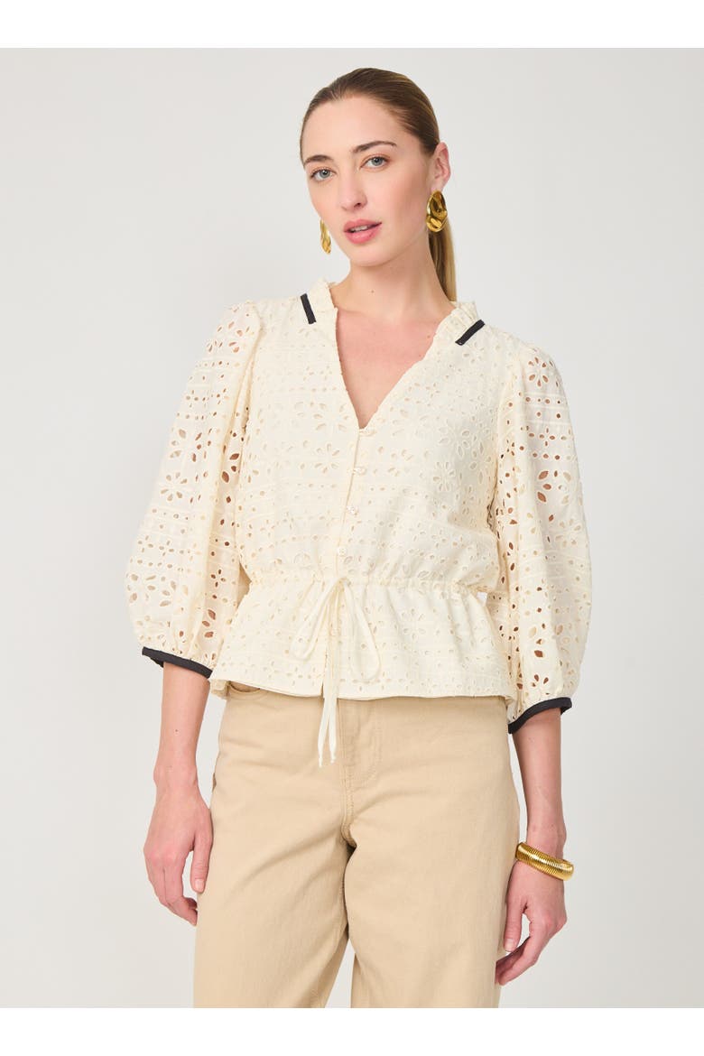 Tali Blouse, Main, color, Light khaki eyelit lace