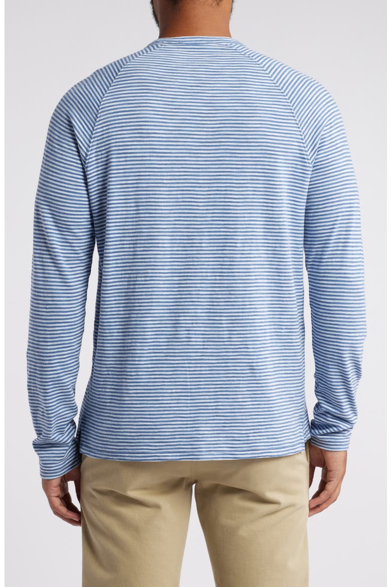 Stripe Raglan Sleeve Cotton T-Shirt, Alternate, color, OPTIC WHITE/SURF MIS