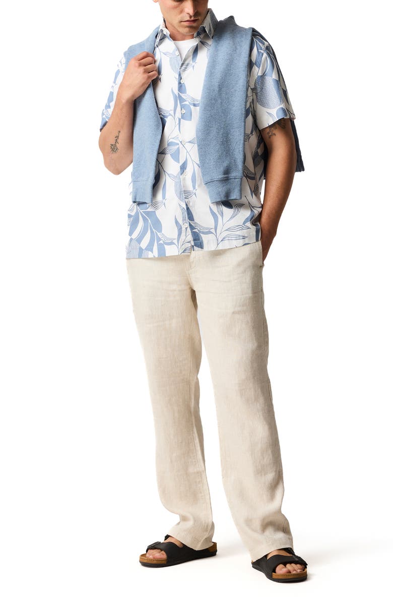 Rodd & Gunn Carrington Floral Short Sleeve Button-Up Shirt, Alternate, color, Stonewash