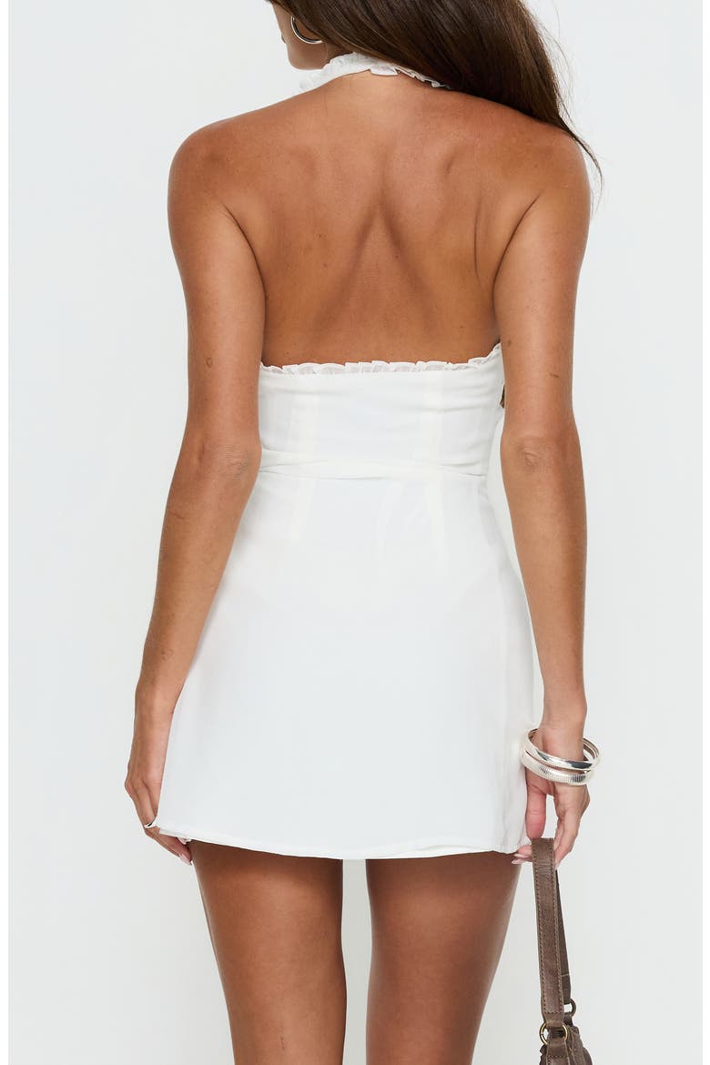 Taija Wrap Halter Minidress, Alternate, color, WHITE