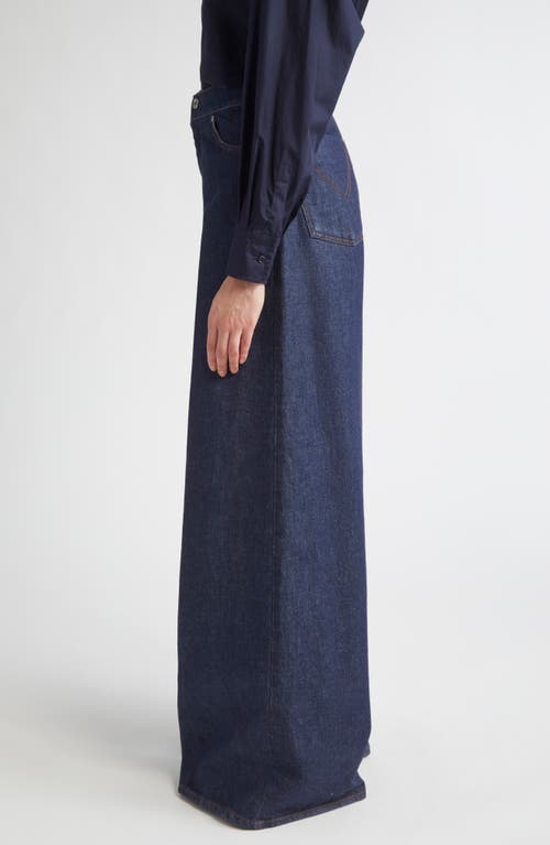 Max Mara Wide-leg Denim Trousers Five Pockets In Blue
