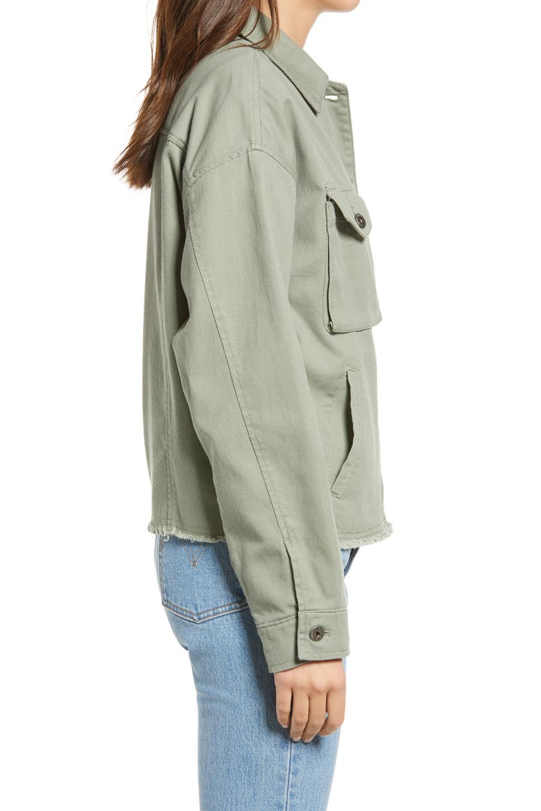 Levi's® Crop Raw Hem Utility Jacket, Alternate, color, SEA SPRAY