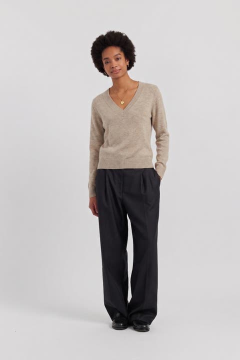 Wool-Cashmere V-Neck Sweater